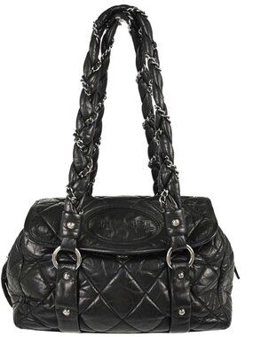 Chanel Black Calfskin Lady Braid Bowler Bag Handbag 167948